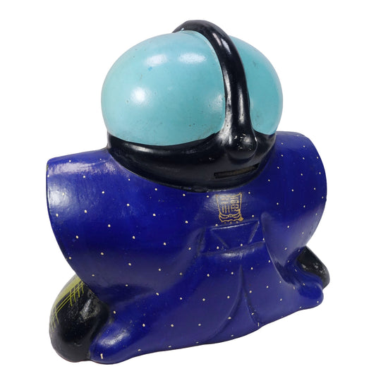 "福助 " Vintage PiggyBank_貯金箱 昭和レトロ むしろ江戸