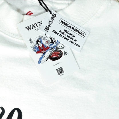 WATNAS "IRASSHAI_いらっしゃい" 7.5 oz Garment Dye Drop Shoulder T-Shirts