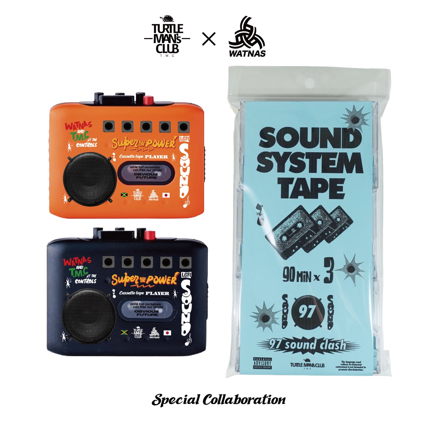SUPER COMBO!! TURTLE MAN's CLUB×WATNAS「ur SOUND SYSTEM」Cassette PLAYER with 3 SYSTEM TAPE 限定カセットテープ付き【予約】