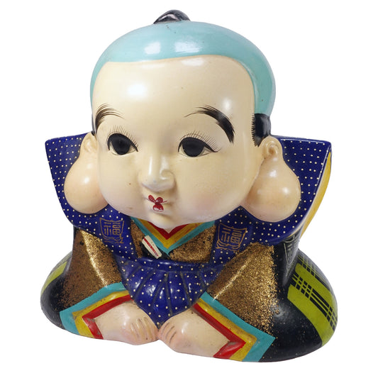 "福助 " Vintage PiggyBank_貯金箱　昭和レトロ むしろ江戸