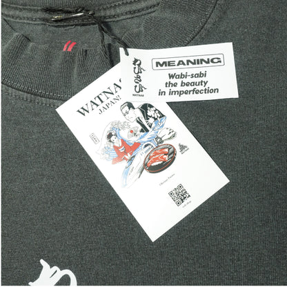 WATNAS "WABI-SABI_わびさび" 7.5 oz Garment Dye Drop Shoulder T-Shirts