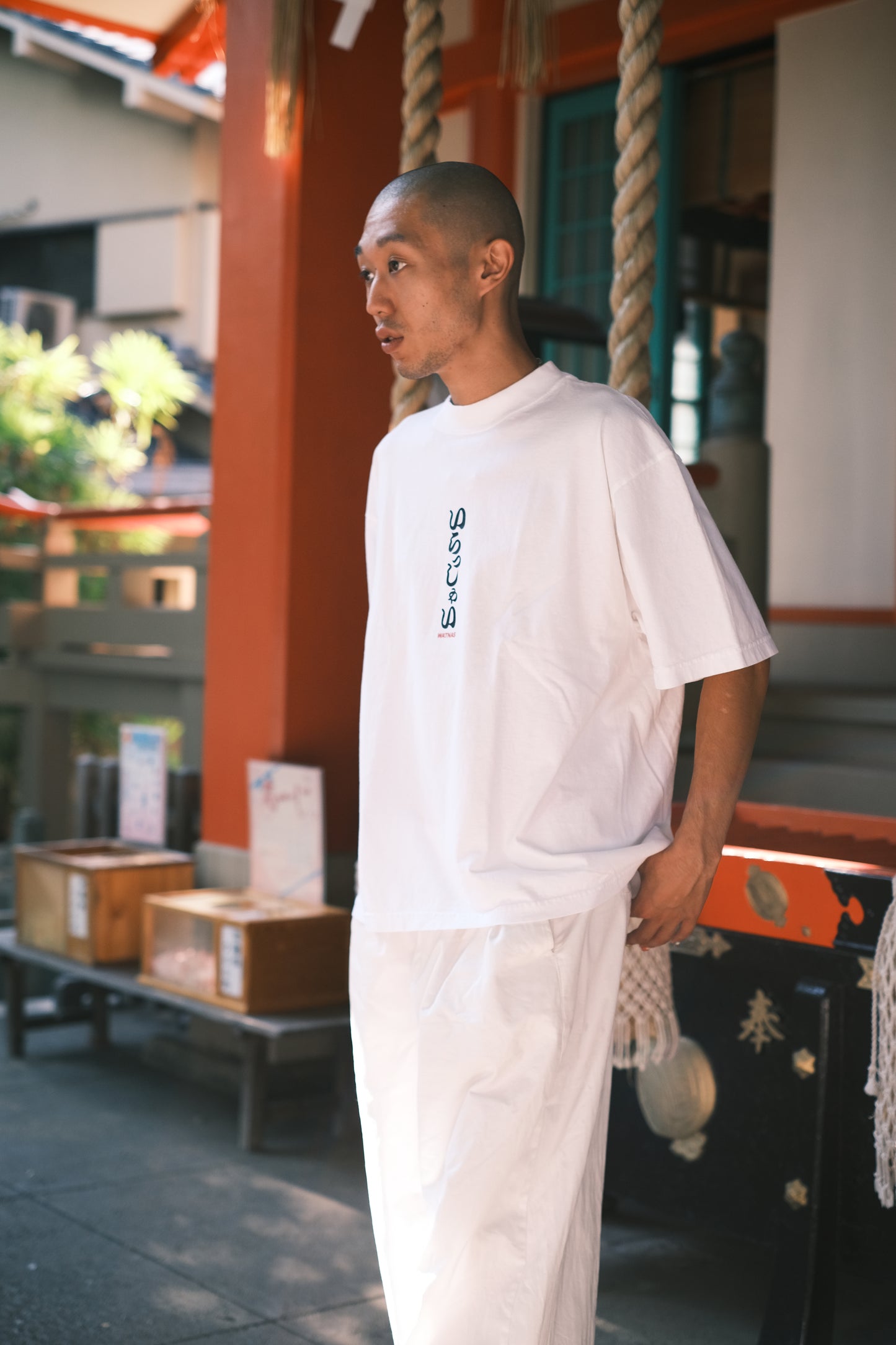 WATNAS "KUSOYARO_くそやろう" 7.5 oz Garment Dye Drop Shoulder T-Shirts