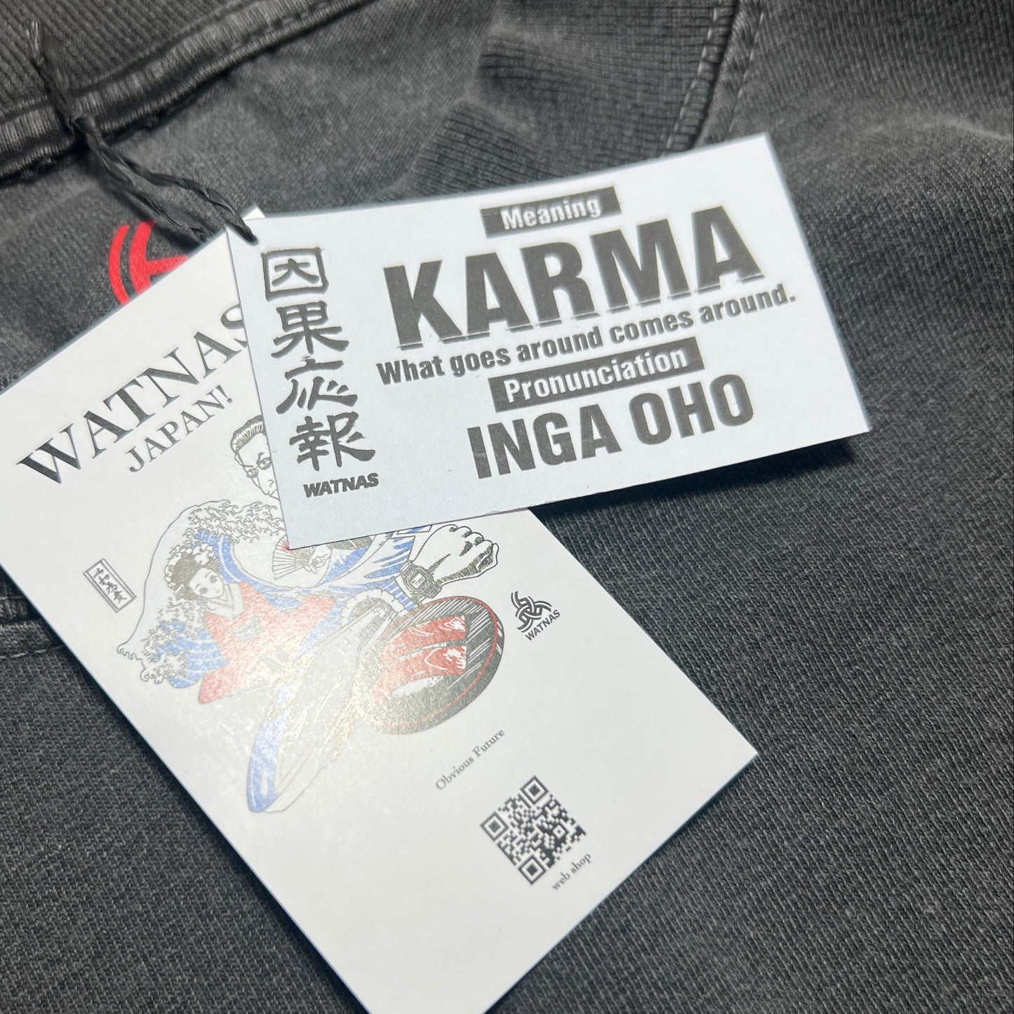 WATNAS "因果応報_Karma" Premium 7.5 oz Garment Dye T-Shirts
