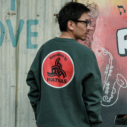 WATNAS "Revolution by WATNAS" Premium Heavy Weight Crew Sweat 〈3Colors〉限定カセットテープ付き