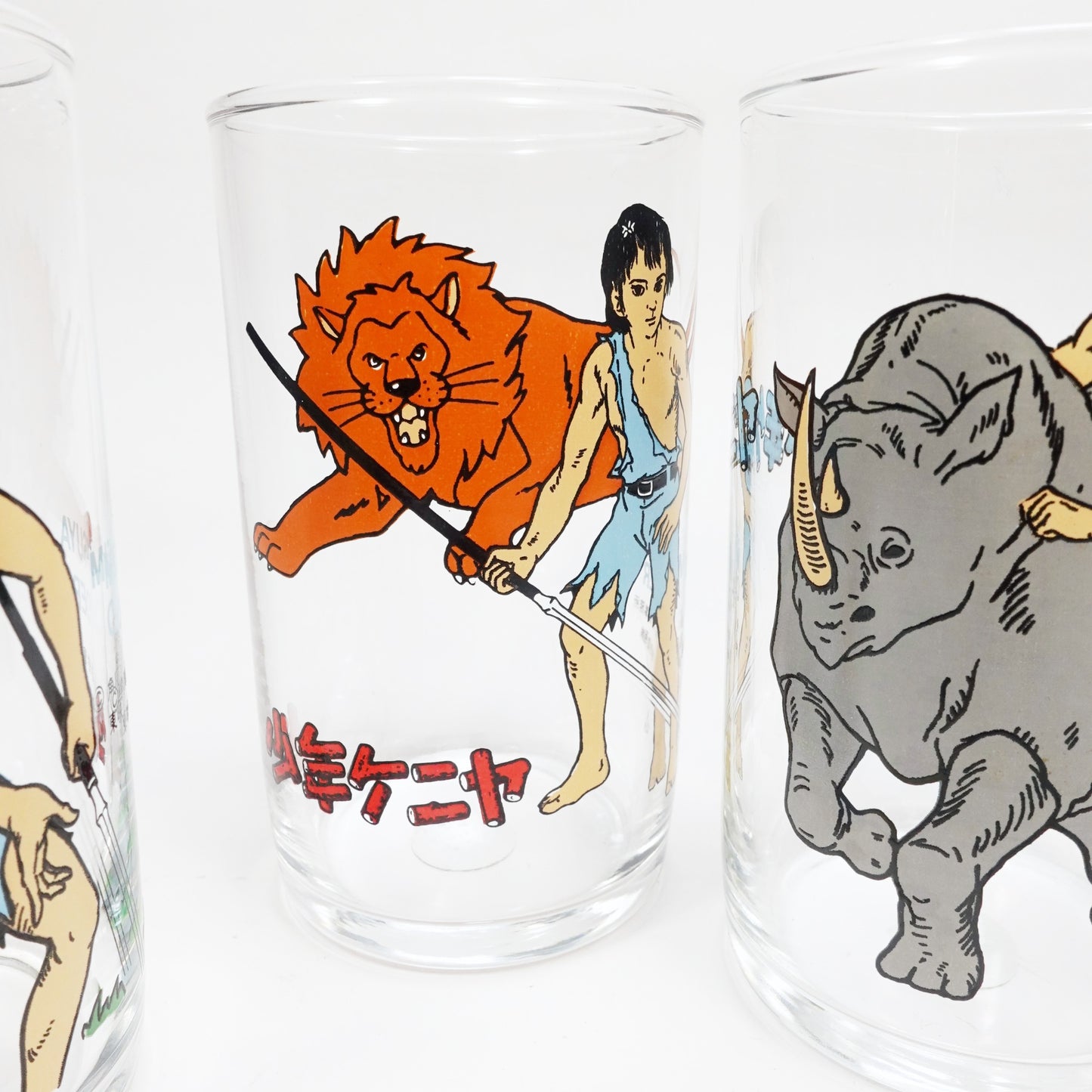 "少年ケニア " Vintage Glass_ガラスコップ　昭和レトロ 非売品