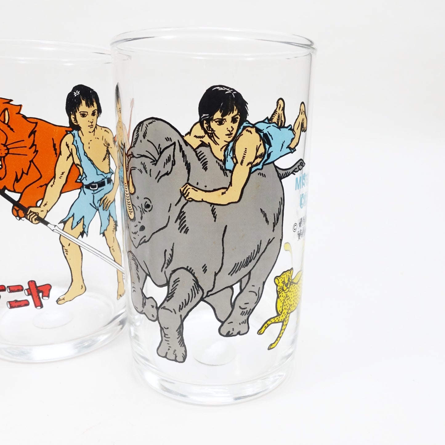 "少年ケニア " Vintage Glass_ガラスコップ　昭和レトロ 非売品