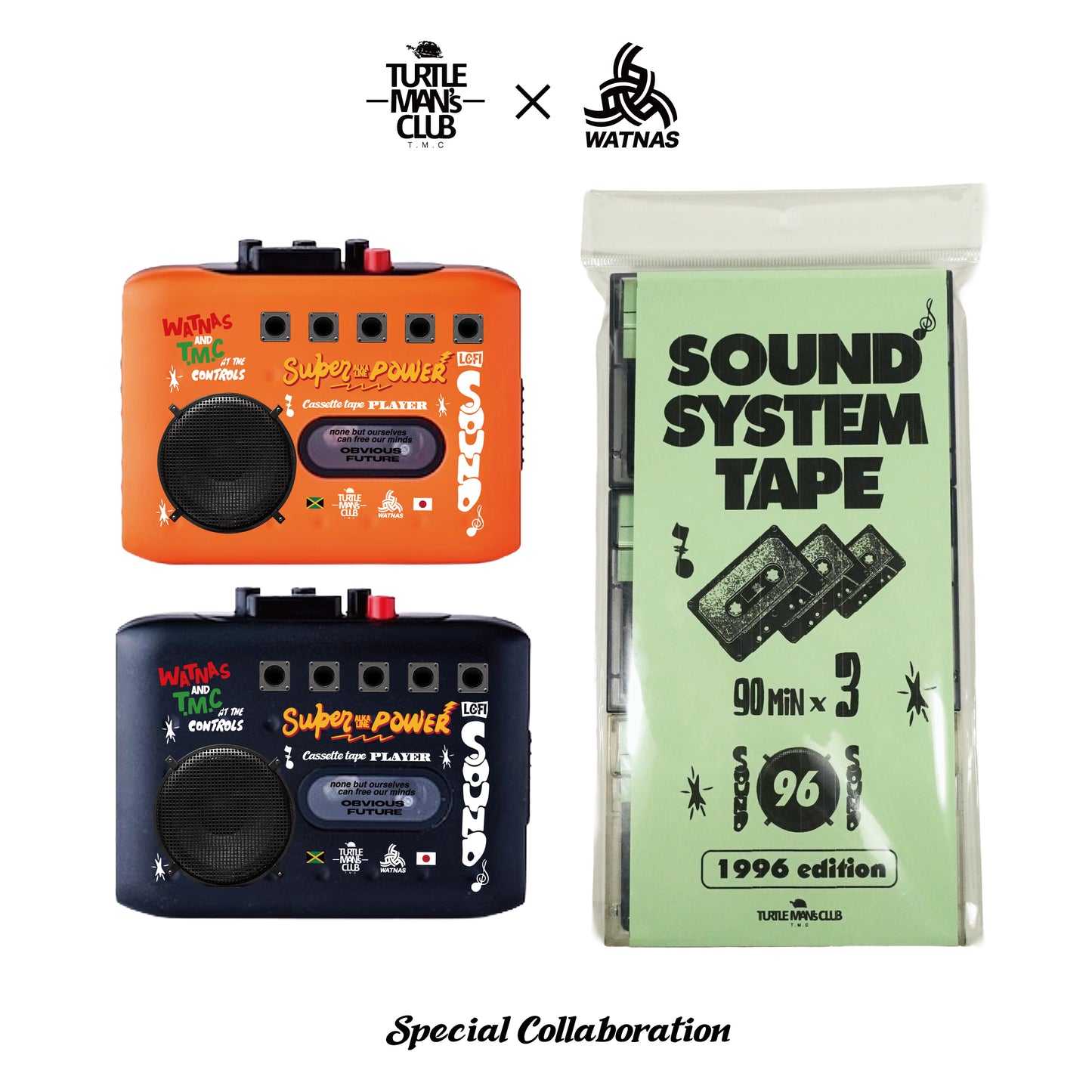 SUPER COMBO!! TURTLE MAN's CLUB×WATNAS「ur SOUND SYSTEM」Cassette PLAYER with 3 SYSTEM TAPE 限定カセットテープ付き【予約】