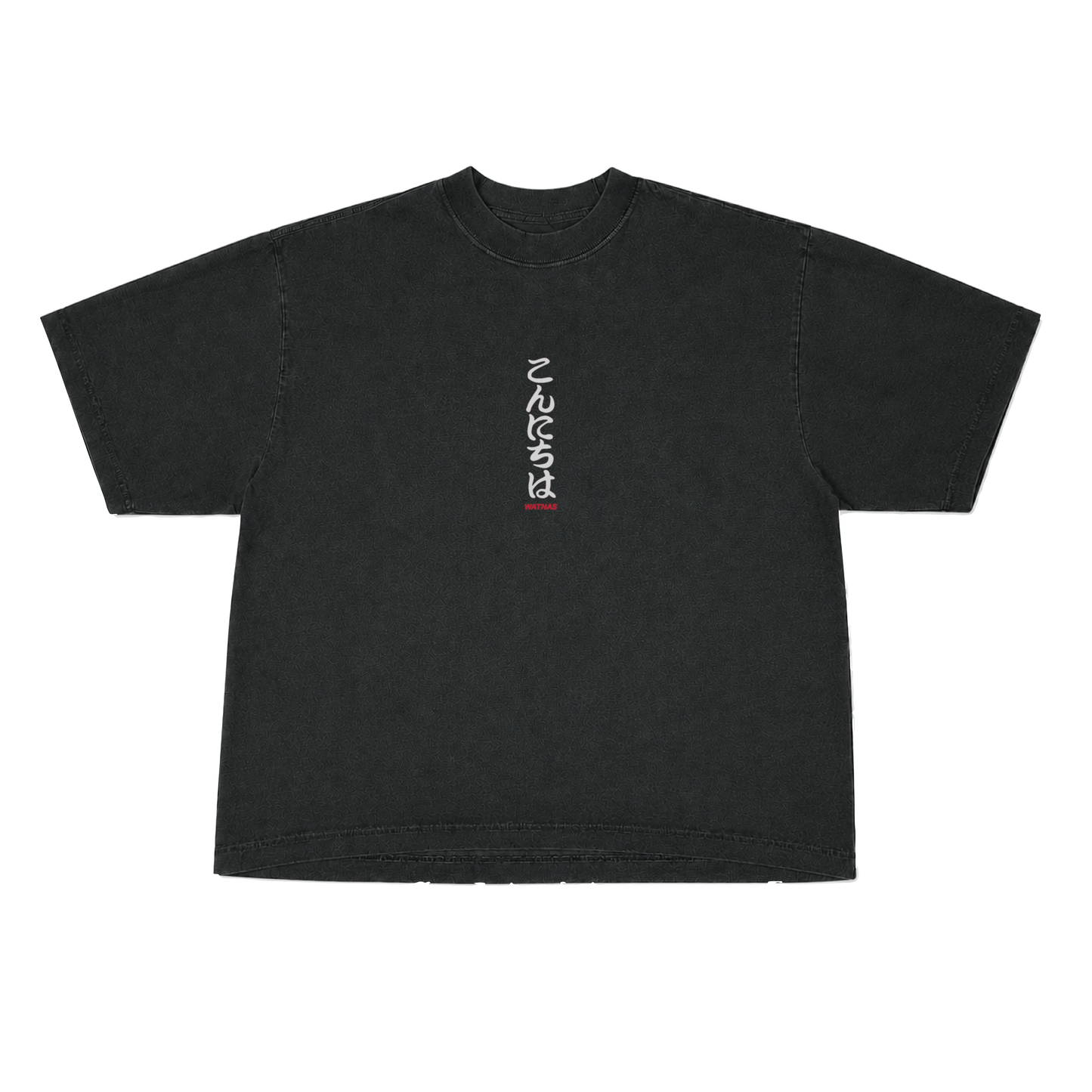 "KON-NICHI-WA_こんにちは" 7.5 oz Garment Dye Drop Shoulder T-Shirts