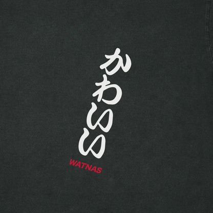 WATNAS "IRASSHAI_いらっしゃい" 7.5 oz Garment Dye Drop Shoulder T-Shirts